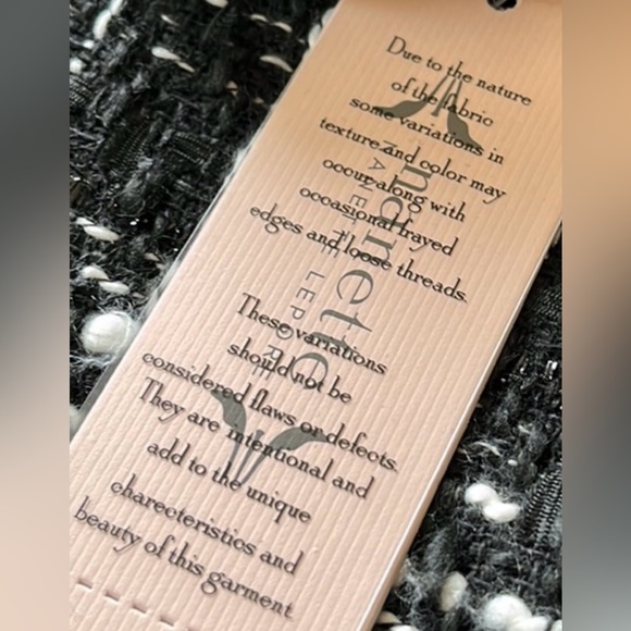 Nanette Lepore Plaid Open Front Blazer Soft Tweed Jacket Metallic Accent Large - Picture 11 of 12